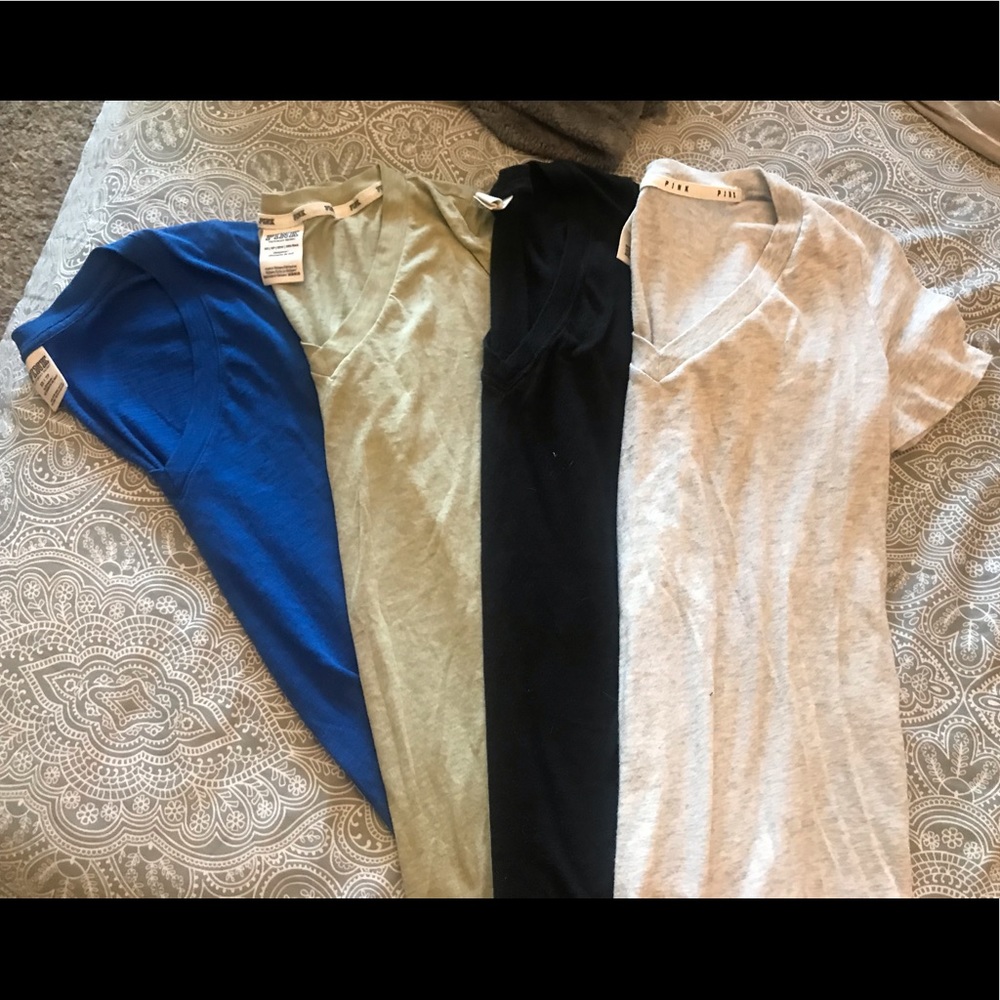 Victoria Secret Pink basic v neck bundle.